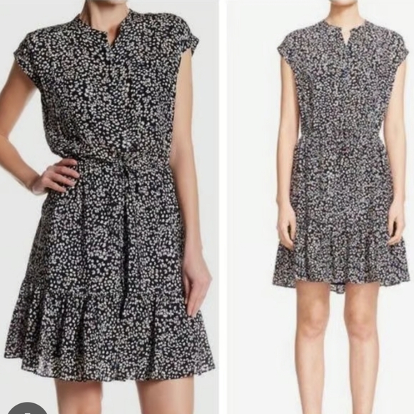 Rebecca Taylor Dresses & Skirts - Rebecca Taylor Pop Ditsy Flower Silk Tie Waist Knee Length NWT Dress